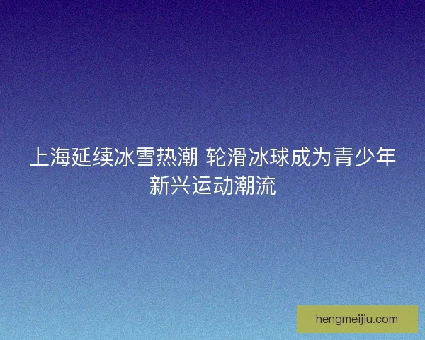 上海延续冰雪热潮 轮滑冰球成为青少年新兴运动潮流